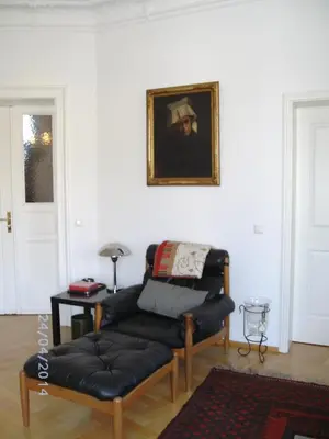 Ein Sitzbereich in der Unterkunft Ferienwohnung Villa Fiedler
