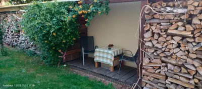 Ein Garten an der Unterkunft Pension Kaden
