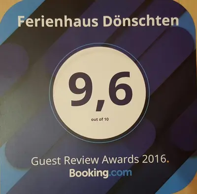 Ein Zertifikat, Auszeichnung, Logo oder anderes Dokument, das in der Unterkunft Ferienhaus Dönschten ausgestellt ist