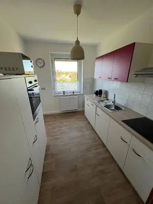 Küche/Küchenzeile in der Unterkunft Charming 3-Room Apartment in Hoyerswerda, Lusatian Lake District