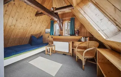 Ein Sitzbereich in der Unterkunft Elbferienhaus Altlaubegast