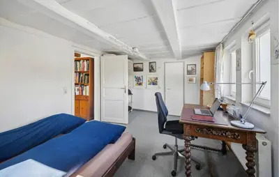Ein Sitzbereich in der Unterkunft Elbferienhaus Altlaubegast