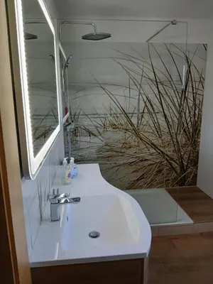 Ein Badezimmer in der Unterkunft Ferienwohnung Am Teich