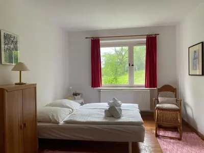 Ein Sitzbereich in der Unterkunft Gartenwohnung