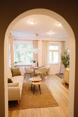 Ein Sitzbereich in der Unterkunft stay-a-while Apartment I Etta - Hans I WLAN, kostenloser Parkplatz, Waschmaschine