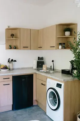 Küche/Küchenzeile in der Unterkunft stay-a-while Apartment I Etta - Hans I WLAN, kostenloser Parkplatz, Waschmaschine