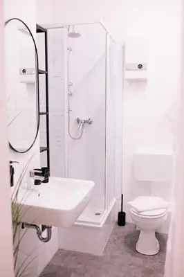 Ein Badezimmer in der Unterkunft stay-a-while Apartment I Etta - Hans I WLAN, kostenloser Parkplatz, Waschmaschine