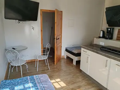 Küche/Küchenzeile in der Unterkunft Elbe Quartier Meissen TOP MONTEURUNTERKÜNFTE Appartement 6