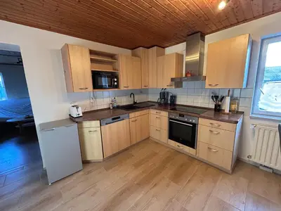 Küche/Küchenzeile in der Unterkunft Ferienwohnung Am Lilienstein
