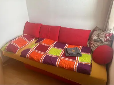 Ein Sitzbereich in der Unterkunft Ferienwohnung Am Lilienstein