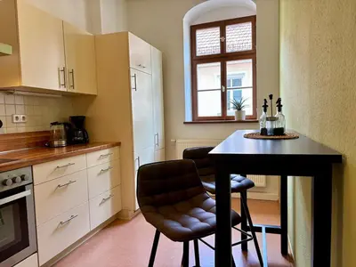 Küche/Küchenzeile in der Unterkunft Gassentraum NEU mit Balkon