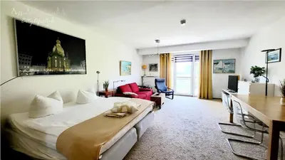 Ein Sitzbereich in der Unterkunft Appartement im Herzen Dresdens