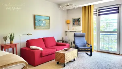 Ein Sitzbereich in der Unterkunft Appartement im Herzen Dresdens