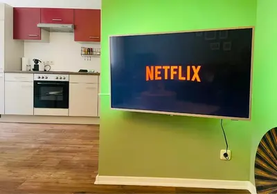 Küche/Küchenzeile in der Unterkunft Altstadt Apartment Pirna 4 Personen Küche Netflix Top Location