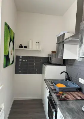 Küche/Küchenzeile in der Unterkunft ElbStadtFlair Apartment