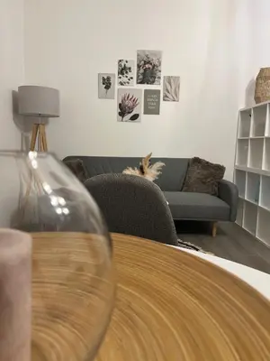 Ein Sitzbereich in der Unterkunft ElbStadtFlair Apartment