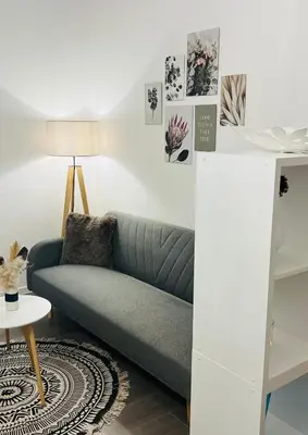 Ein Sitzbereich in der Unterkunft ElbStadtFlair Apartment
