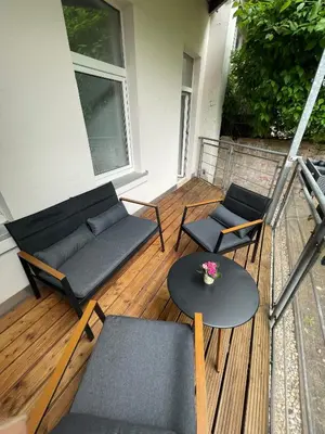 Ein Balkon oder eine Terrasse in der Unterkunft FeWo Katharina