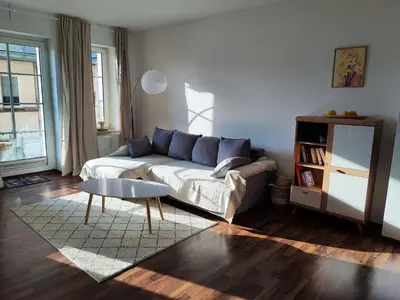 Ein Bett oder Betten in einem Zimmer der Unterkunft Ferienwohnung Alte Mühle in Freital bei Dresden