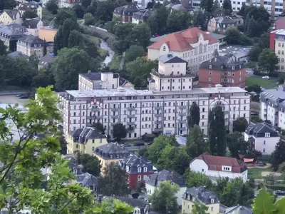 Ein allgemeiner Blick auf Freital oder ein Stadtblick von der Ferienwohnung aus