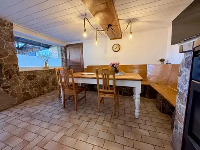 Küche/Küchenzeile in der Unterkunft Wohnperle Bauernhaus Meusegast