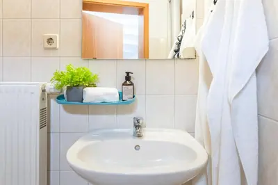 Ein Badezimmer in der Unterkunft Gemütliches Studio in Altstadt - mit Sofa und Kochgelegenheit