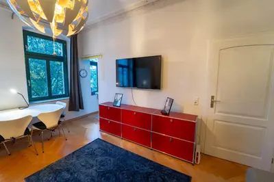 TV/Unterhaltungsangebot in der Unterkunft Beautiful old building apartment