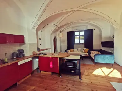 Küche/Küchenzeile in der Unterkunft Bergmanns Lieblingsplatz