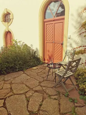 Ein Garten an der Unterkunft Bergmanns Lieblingsplatz