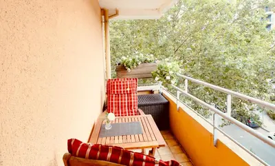 Ein Balkon oder eine Terrasse in der Unterkunft Zentrale Wohlfühloase