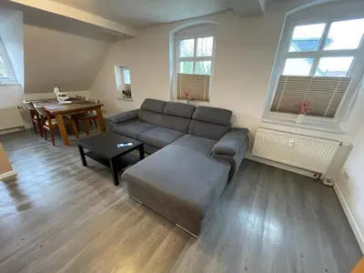 Ein Sitzbereich in der Unterkunft Avenue Apartment - Klarastraße