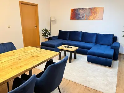 Ein Sitzbereich in der Unterkunft Grill and Chill Terrasse, Dresden und Sächsische Schweiz erleben