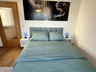 Ein Bett oder Betten in einem Zimmer der Unterkunft Grill and Chill Terrasse, Dresden und Sächsische Schweiz erleben
