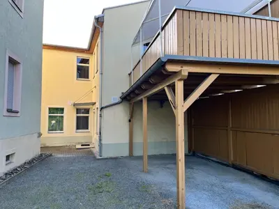 Das Gebäude in dem sich die Ferienwohnung befindet
