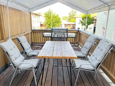 Ein Balkon oder eine Terrasse in der Unterkunft Grill and Chill Terrasse, Dresden und Sächsische Schweiz erleben