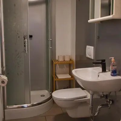 Ein Badezimmer in der Unterkunft Ferienhaus Gipfelblick im Sandsteinidyll