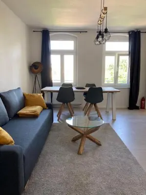 Ein Sitzbereich in der Unterkunft Auf dem Kassberg-Kanzler