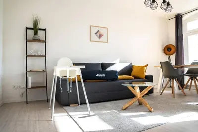 Ein Sitzbereich in der Unterkunft Auf dem Kassberg-Kanzler