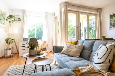 Ein Sitzbereich in der Unterkunft StayTime - Lemon Loft
