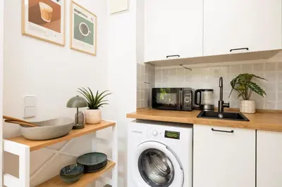 Küche/Küchenzeile in der Unterkunft StayTime - Lemon Loft