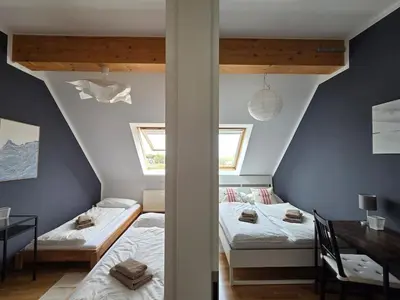 Ein Bett oder Betten in einem Zimmer der Unterkunft Penthouse in the Neustadt