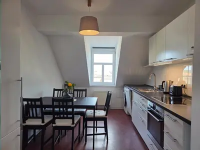 Küche/Küchenzeile in der Unterkunft Penthouse in the Neustadt