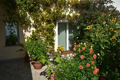 Ein Garten an der Unterkunft Beim Stadttor