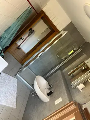 Ein Badezimmer in der Unterkunft Ferienwohnung auf der Schlossallee