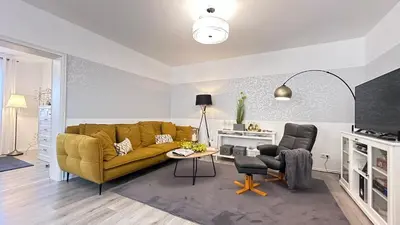 Ein Sitzbereich in der Unterkunft Haus am See