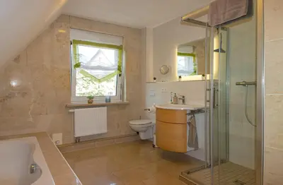 Ein Badezimmer in der Unterkunft Ferienhaus Schöne Aussicht