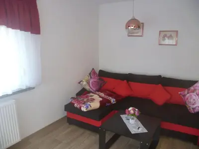 Ein Sitzbereich in der Unterkunft An der Bastei