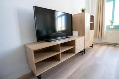 TV/Unterhaltungsangebot in der Unterkunft Schickes Apartment in Chemnitz-Sonneberg mit 2 Schlafzimmern und Balkon
