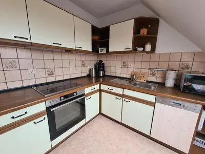 Küche/Küchenzeile in der Unterkunft Ferienwohnung Dachstübchen