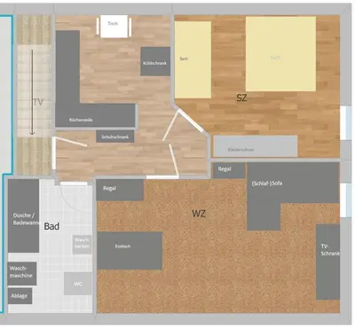 Grundriss der Unterkunft Ferienwohnung Dachstübchen